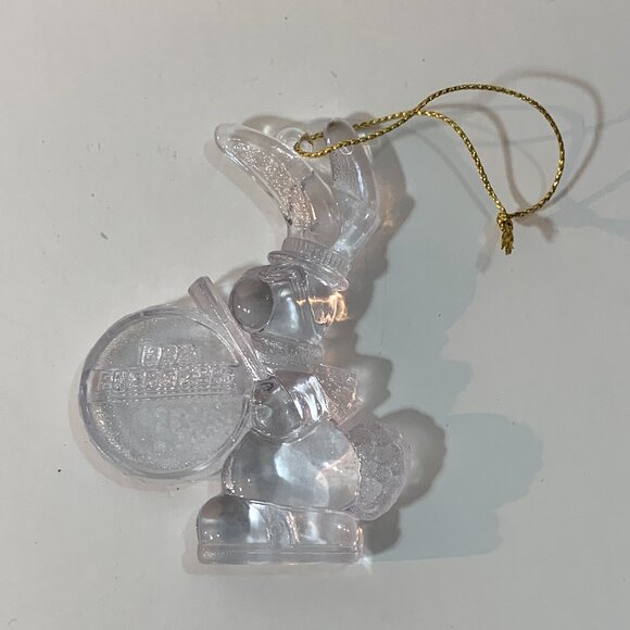 Vintage 1992 Energizer Bunny Clear Acrylic Christmas Ornament 3" Advertisement - Picture 1 of 3